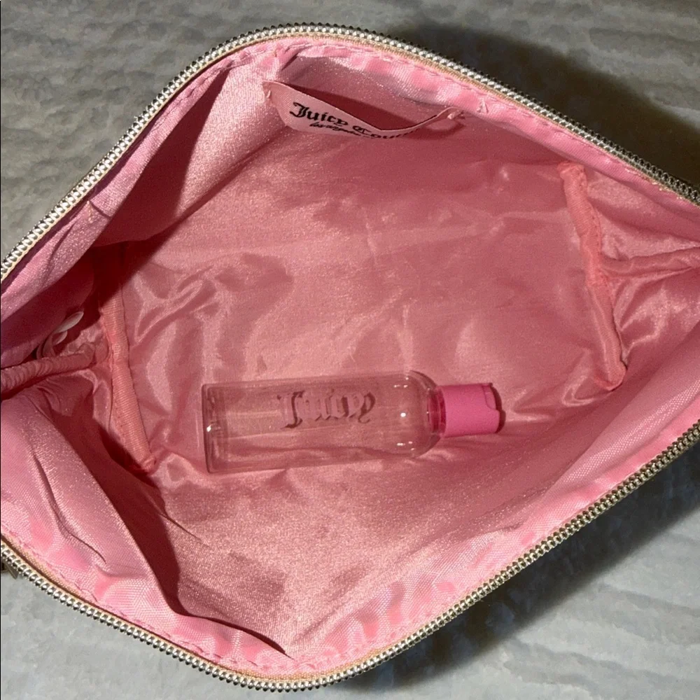 🆕 JUICY COUTURE Gold Fringe Bling Logo Cosmetic Bag Large Makeup Travel Case NWT